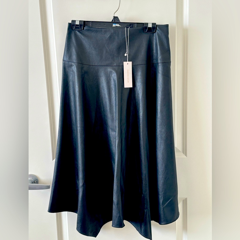 Rebecca Taylor Vegan Leather Midi Skirt. Nwt. Size 6. Original Price $425